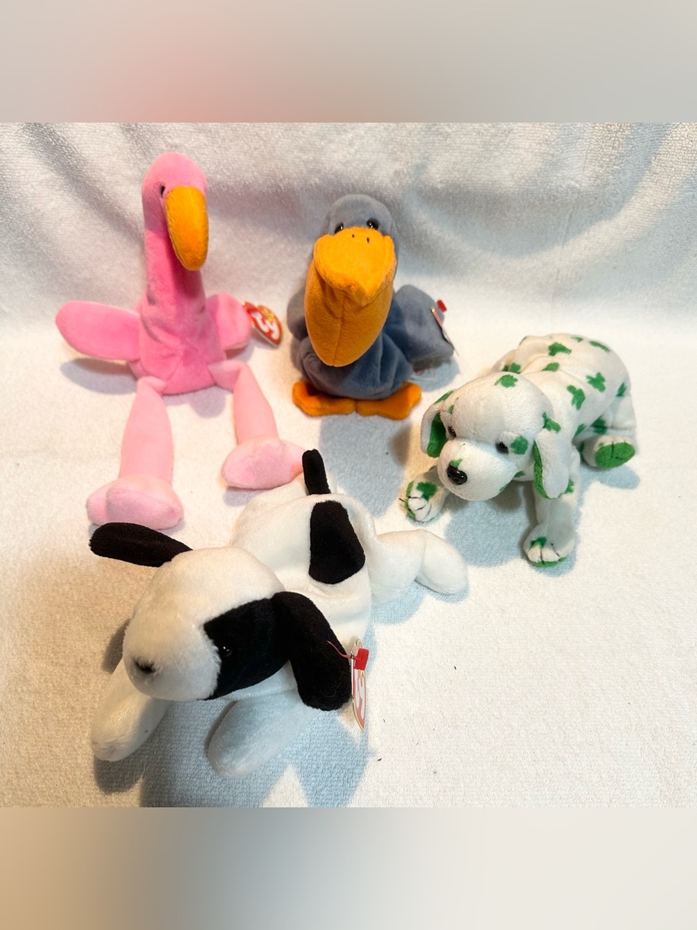 Ty Beanie babies lot dog flamingo pelican